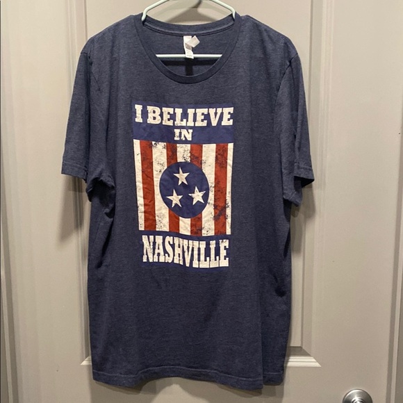 'I Believe in Nashville' T-Shirt Bella Canvas XL Blue Graphic Tee - Picture 1 of 4